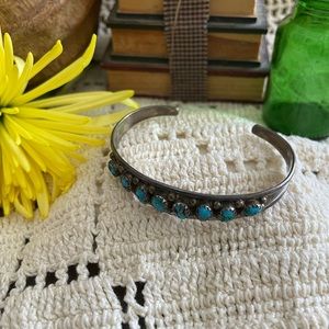 Blue Howlite Turquoise & Silver-plated Cuff bracelet